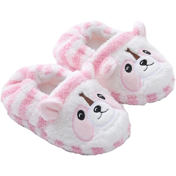 Baby Piges Bløde Plys Hjemmesko Tegneserie Varme Vinter Hjemmesko (Indvendig længde 17,5 cm)