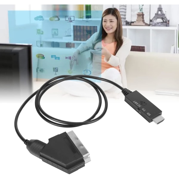 HDMI vs Scart, HDMI vs Scart Konverteradapter HDMI vs Scart Videoadapter, for TV-er VHS VCR-er DVD-opptakere