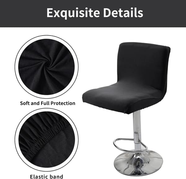Stretchable Bar Stol Trekk, 2Pcs Spisestol Setebeskytter, So