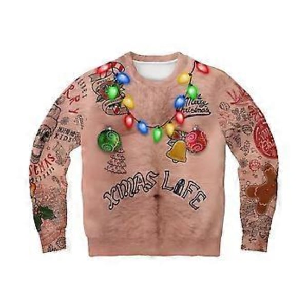 Jul Dam Herr Ful Jultröja Tröja Pullover Jumper Tunika (S Flerfärgad)