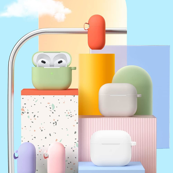 Lilla AirPods3-øretelefonetui med flydende silikone fra Apple