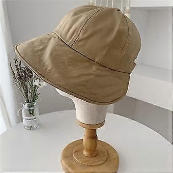 Fiskerhat til kvinder, bred skygge, visirhat, baseballkasket, sommerhat til kvinder, solhat, strandhat, afslappet sommerhat, khaki (khaki)