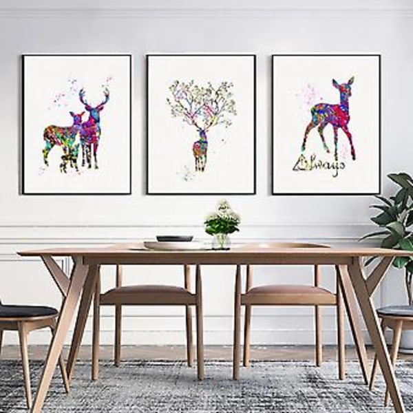 Wekity Vattenfärgälg Väggkonst Canvas Print Poster, Enkel Mode Vattenfärg Konst Ritning Dekoration för Hem Vardagsrum Sovrum Kontor och Barnrum