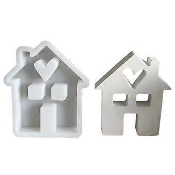 Husformad pysselform Fängslande kärlekshus ornament Silikonform för att skapa unika husfigurer L(L )