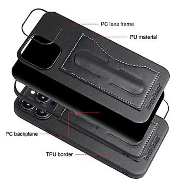 Fierre Shann Holder PU Telefonetui til iPhone 15 Plus (Sort)