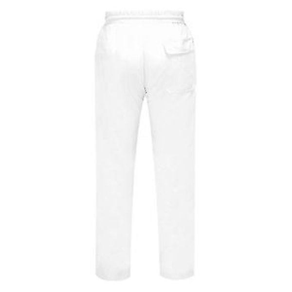 hmwy-herre linned look baggy bukser elastisk talje afslappede strand yoga bukser (M Hvid)