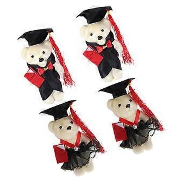 4 stk. Små Graduation Dukker For Bukettdekor Mini Plysj Graduation Bjørn Graduation Dukke Dekor (Bilde 2)