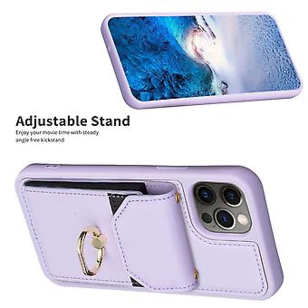 Organ Card Bag Telefonveske For iPhone 12 / 12 Pro (Lilla)