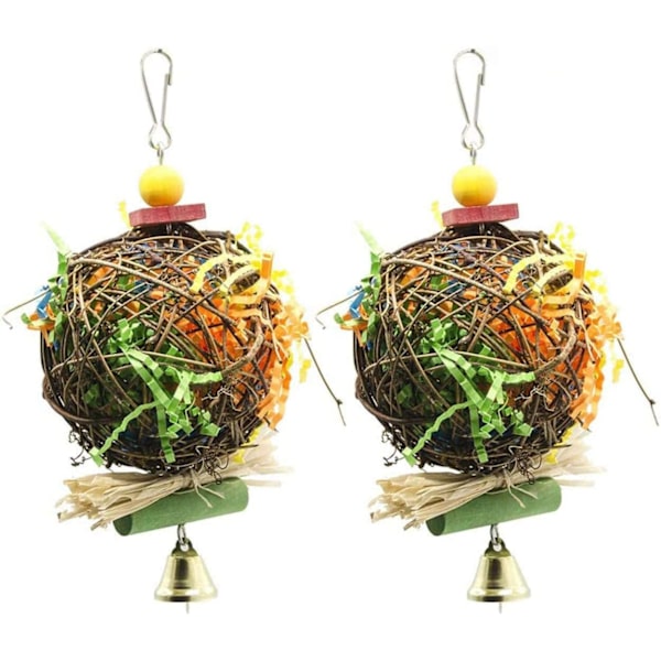 2-pakke naturlige fugletyggeleker Sepak Takraw med papirforager Shr