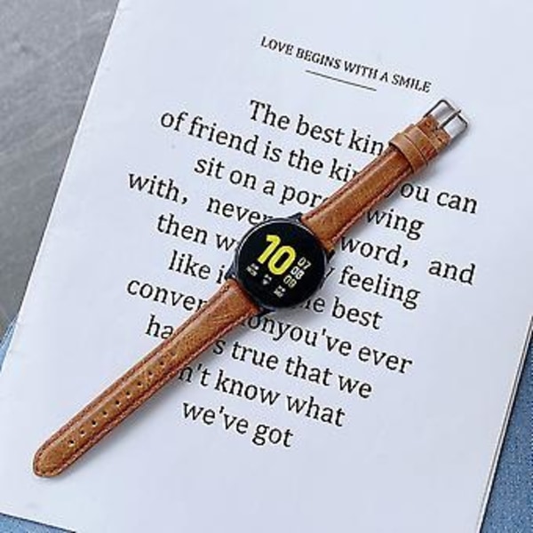 Til Samsung Galaxy Watch 20mm Universal Urrem (Brun)