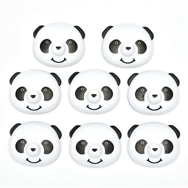 8 st (Färg: Argento, Storlek: Ljusgrå) Quilt Clip Holder Panda