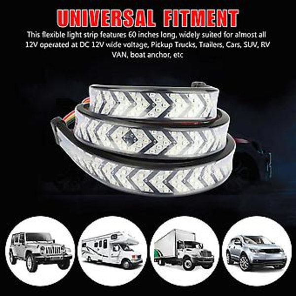 40\" LED Lastvogn Bagklap Lys Bar Strip Bakgear Bremse Hale Flydende Blinklys ( )