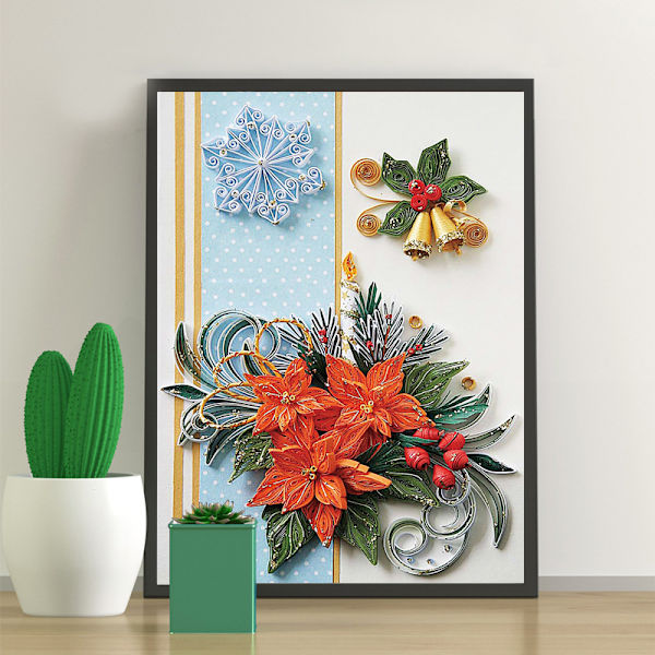 30x40 cm  5D Timanttimaalaus DIY Täydellinen,Pyöreä pora kukkia， D