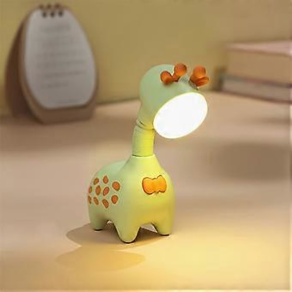 Kreativ form uppladdningsbar version tecknad giraff nattlampa par present flickvän atmosfär nattlampa (Beige)