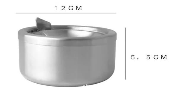 Sæt med 2 vindafvisende askebægre 12 x 5,5 cm