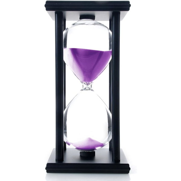 Lila 60 minuters timglas i trä, timglas