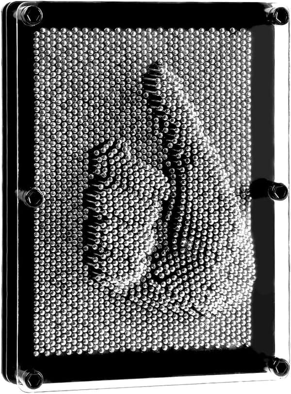 （13x10x4cm）Pin art 3D skulptur 3D sømplade sømplade pintryk håndaftryk søm
