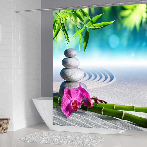 Zen duschdraperi 180*180 cm, skiffer duschdraperi
