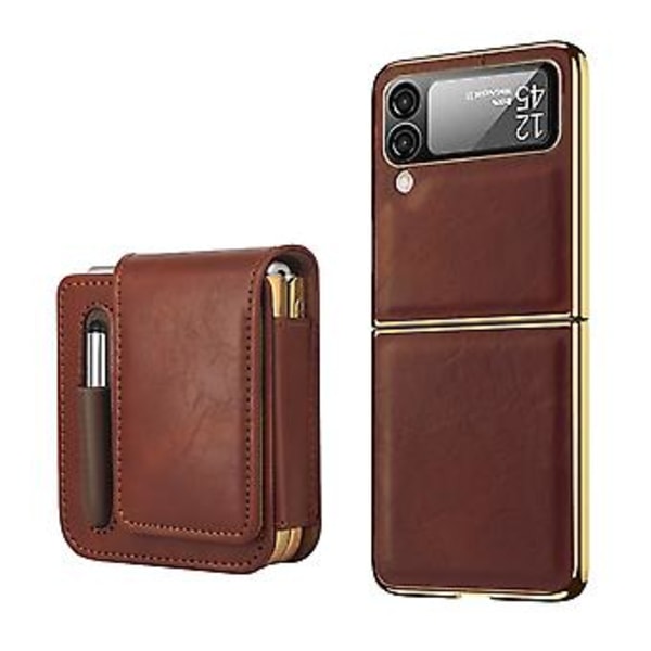 Retro Thinking -sarjan kotelo Samsung Galaxy Z Flip4:lle (Ruskea)