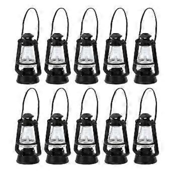 10 stk. Mini Køkken Petroleumslampe Eventyrhus Retro Lampe Dekorationer DIY Håndværk Ornamenter