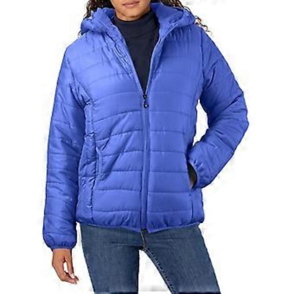 Lätta Vadderade Höst Vinter Jackor Damjackor Med Huva Ultralätt Quiltad Puffig Enfärgad Kappa för Varm Ankdunsjacka (XXL gul)