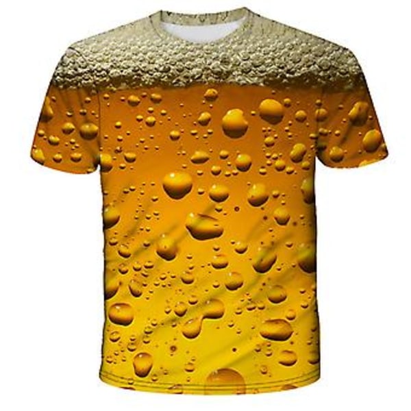 Herre 3D Grafik Sjov Øl T-shirt med Print, Kortærmet Mode Streetwear T-shirts Med Designs, 100% Ny (XL)