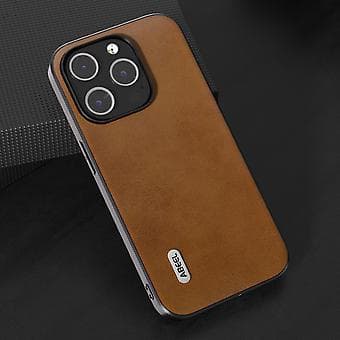 Kalveskindstekstur PU-etui til iPhone 15 Pro (Brun)