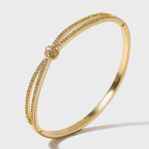 Trendy Zirkon Rustfrit Stål Armbånd til Kvinder Minimalistisk