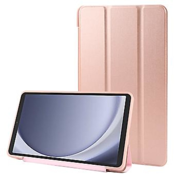 Kolminkertainen Nahkainen Tabletin Kotelo Samsung Galaxy Tab A9:lle (Rose Gold)