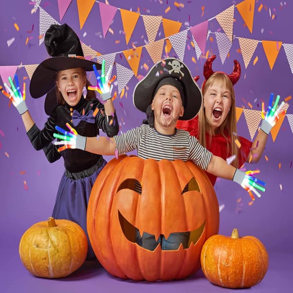 Blinkende LED-handsker Halloween Jul Strømpefyld Cool Til