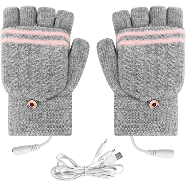 USB-uppvärmda handskar, elektriskt uppvärmda handskar justerbar temperatur,