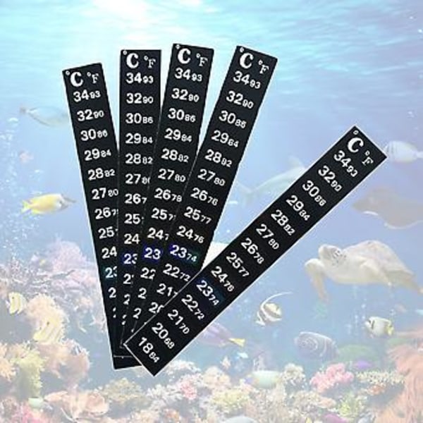 5 stk. LCD Termometer Temperatur Selvklæbende Mærkat Klæbestrimmel Akvarium Tank( )