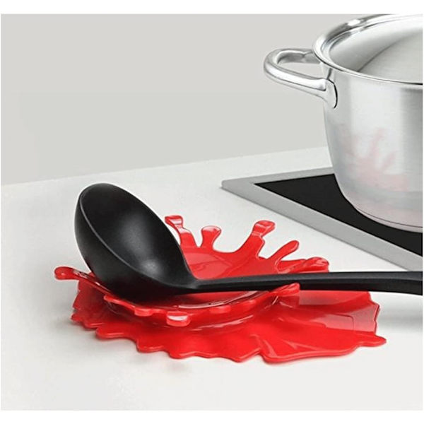 (19x14x2.5cm)4stk-Silikoneske Rest Holder Ketchup Form Splash