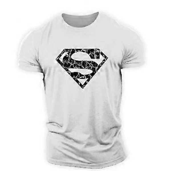 Superman Vascular Gym -treenipaita lyhythihainen T-paita (M valkoinen)