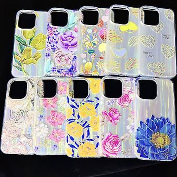 Sähköpinnoitettu TPU + PC -kotelo iPhone 13:lle (Tulppaani)