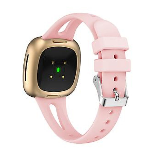 Fitbit Versa 3 / 4 silikoniranneke S (vaaleanpunainen)