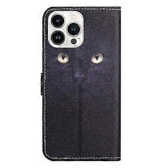 For iPhone 15 Pro Max Lommebokveske PU-skinn 3D-mønstertrykk Stativ Telefondeksel (Stil E)