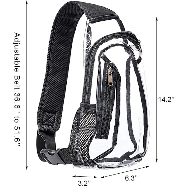 Klar Sling Bag, Mini PVC Crossbody Skulderrygsæk, Transparent