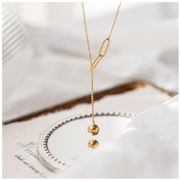 Gullkjede Choker Halskjede, 18K Gullbelagt Yndig Liten Gull