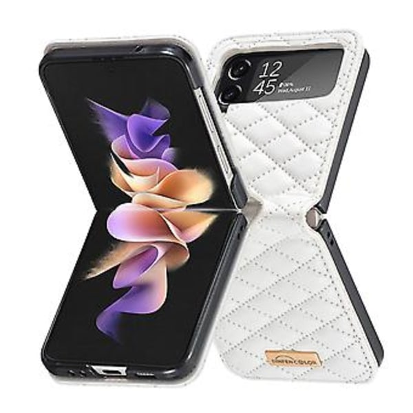PU-fodral för Samsung Galaxy Z Flip4 (Vit)