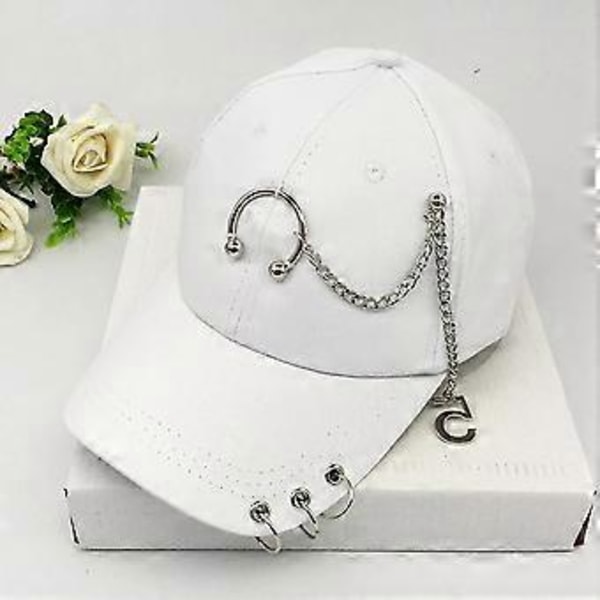 Unisex-baseballlippikset kolmirenkaisella ketjulla, musta rento isähattu