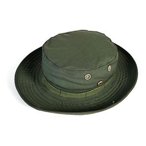 Taktisk Hat Militær Camo Bucket Bredskygget Sol Fiske Bush Solhat (Grøn)