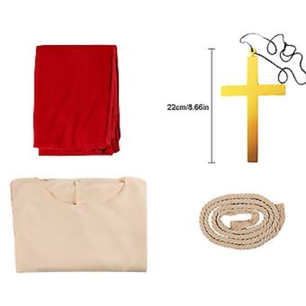 Jeesus-asu aikuisille miehille, Raamatullinen uskonnollinen Kristus-asu sisältää vyötärököyden. (XXXL)