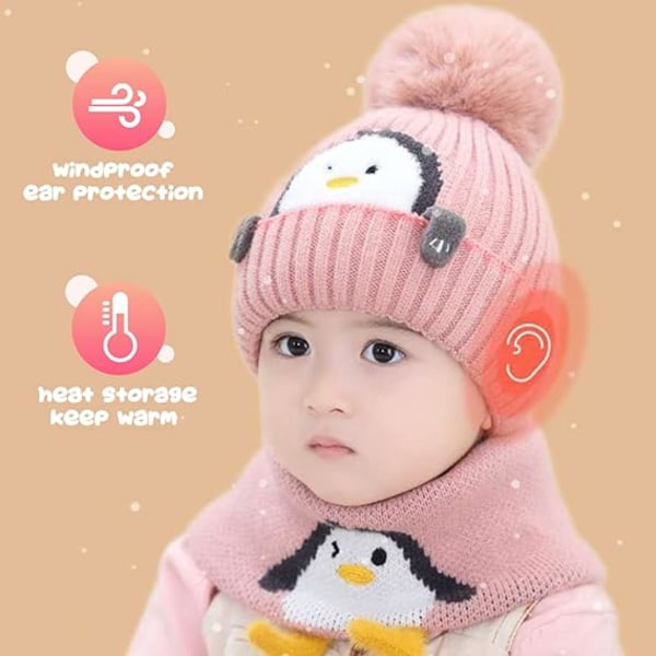 Boy Girls Kid Hat Vinter Scarf, Stickad Beanie Vinter Scarf och Ha