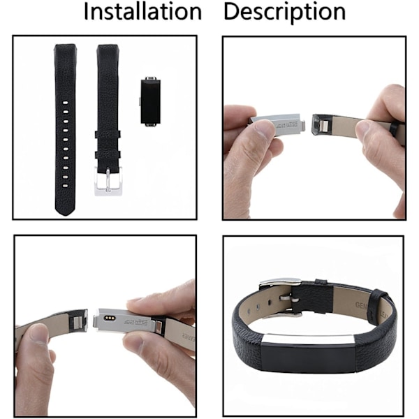 Utskiftbar lærreim kompatibel med Fitbit Alta/Fitbit