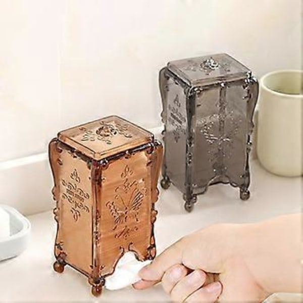Makeup Organizer Høj Kapacitet Støvtæt Transparent Synlig Sommerfugl Cameo Craft Vatrondel Dispenser til Badeværelse Qinhai (Klar Grå)
