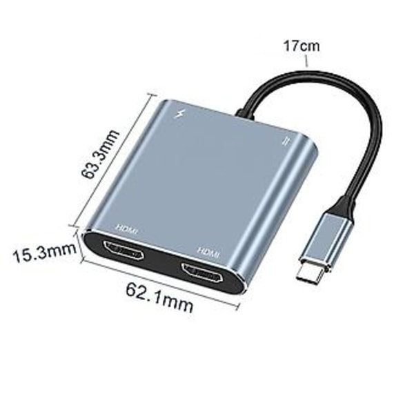USB 3.0 till Dubbel HDMI Adapter för Stationär Dator, Computer window 10/8/8.1/7/XP/Mac OS( )