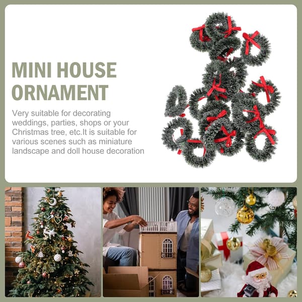 Vinterkrans 20 stk Mini Julekrans Miniatyr Julekrans