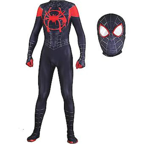 Miles Spider-Man 3D Zentai Helkropp Spandex Kostym Herrar Superhjälte Jumpsuit Halloween Karneval Cosplay Festkläder (190 )