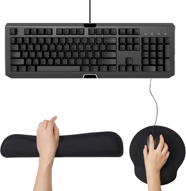 Ergonomisk musepude og håndledsstøtte til tastatur, memory foam håndledsstøtte